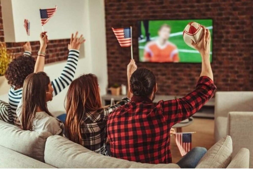 Modern IPTV streaming setup in Canada with various devices.