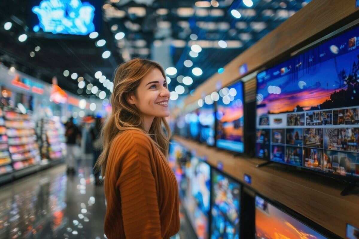  A digital screen displaying IPTV Canada channels.