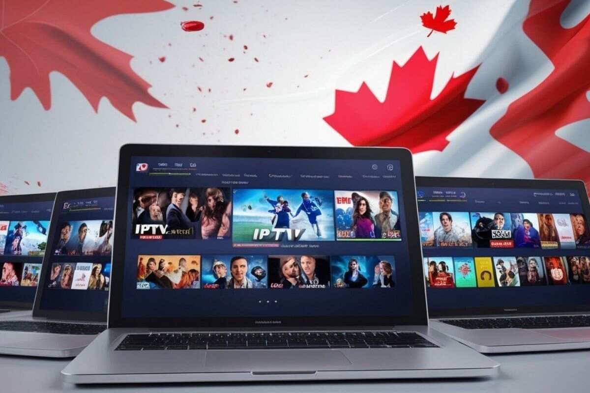 Canadian IPTV Services A TV screen displaying Canadian IPTV services.
